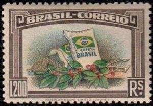 Brazílie - poštovní známka s tematikou kávy